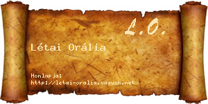 Létai Orália névjegykártya
